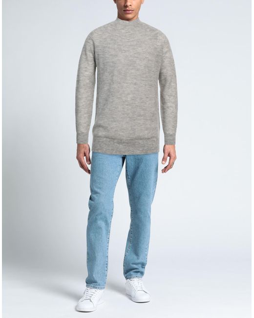 FILIPPO DE LAURENTIIS Gray Light Turtleneck Mohair Wool, Polyamide, Wool for men