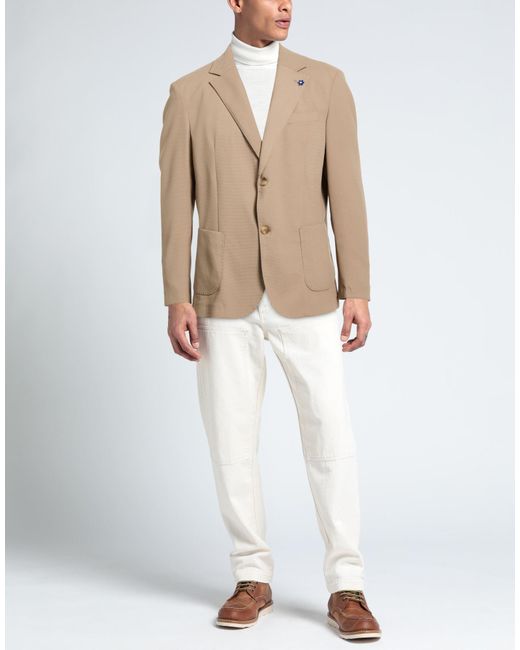 Massimo Rebecchi Natural Blazer Polyester, Viscose, Elastane for men
