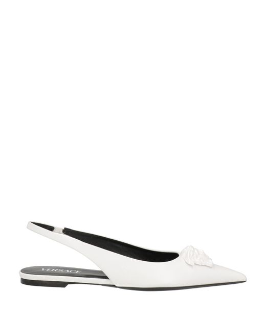 Versace White Ballet Flats