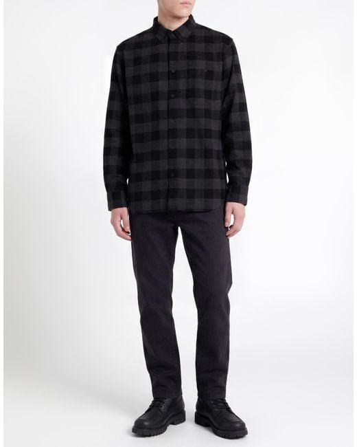 Woolrich Black Charcoal Shirt Cotton for men