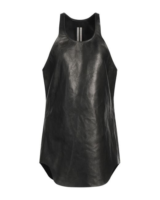 Rick Owens Black Tank Top Lambskin
