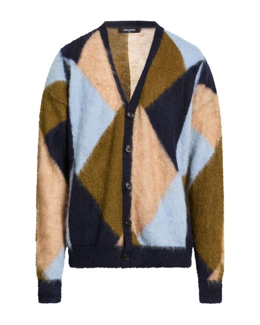 DSquared² Blue Cardigan Cotton, Polyamide for men