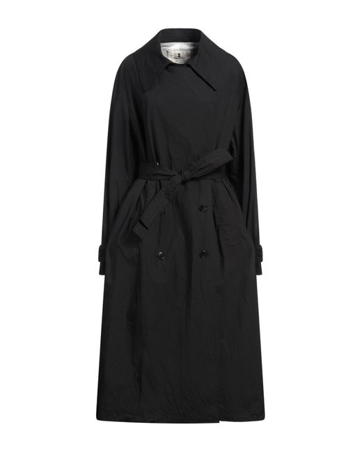 Barena Black Overcoat & Trench Coat Cotton, Elastane