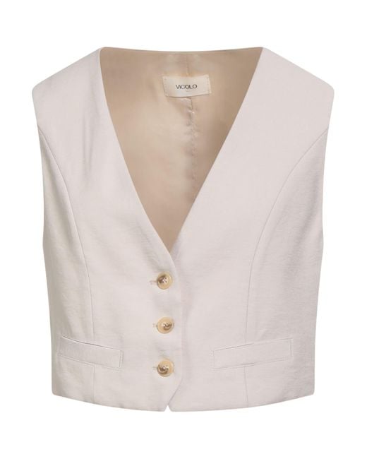ViCOLO White Tailored Vest Viscose, Polyester