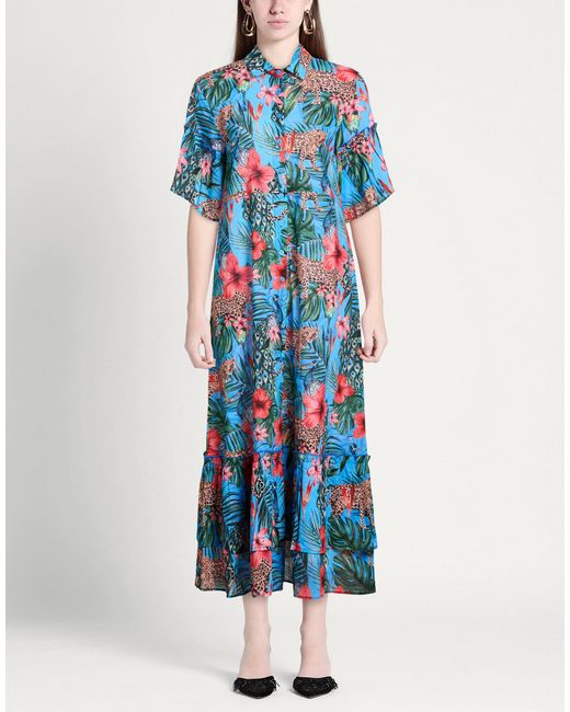 CONNOR & BLAKE Blue Azure Maxi Dress Cotton