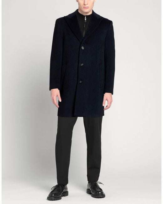 DIGEL Blue Midnight Coat Wool, Polyester, Cashmere for men