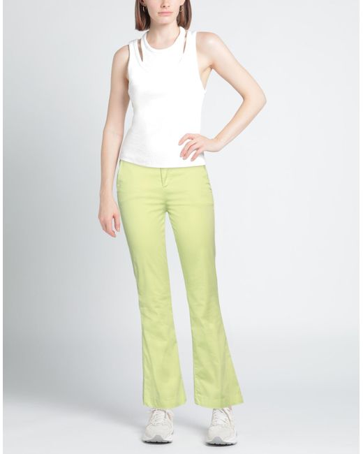 Liu Jo Yellow Military Pants Cotton, Elastane