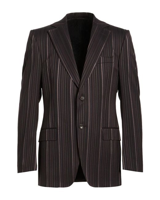 Versace Black Blazer Wool, Polyester, Elastane for men