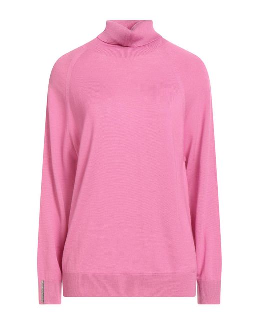 Peserico Pink Turtleneck Virgin Wool