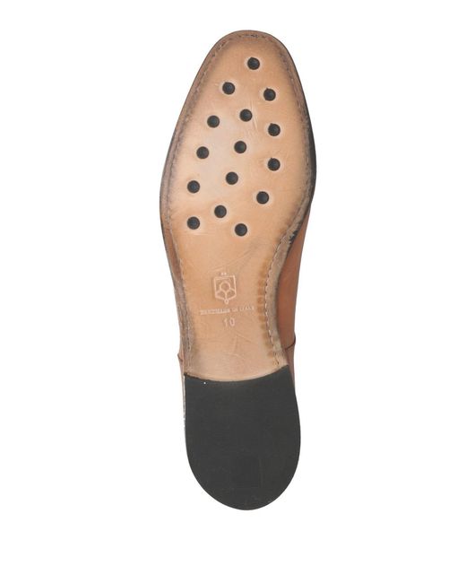 Silvano Sassetti Brown Camel Lace-Up Shoes Leather for men