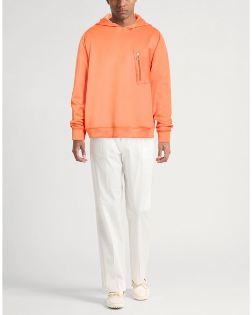 Kiton Orange Sweatshirt Polyester, Elastane for men