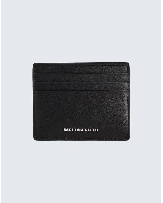 Karl Lagerfeld Black K/Ikonik 2.0 Leather Ch -- Document Holder Bovine Leather