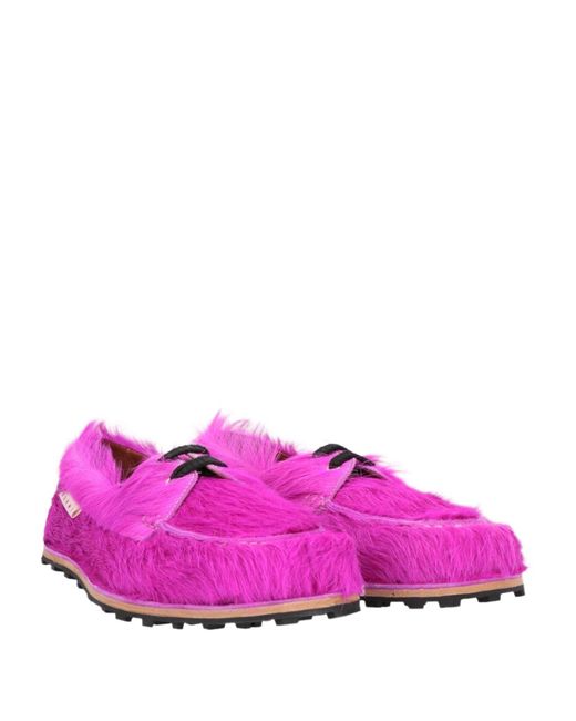 Marni Pink Fuchsia Lace-Up Shoes Leather for men