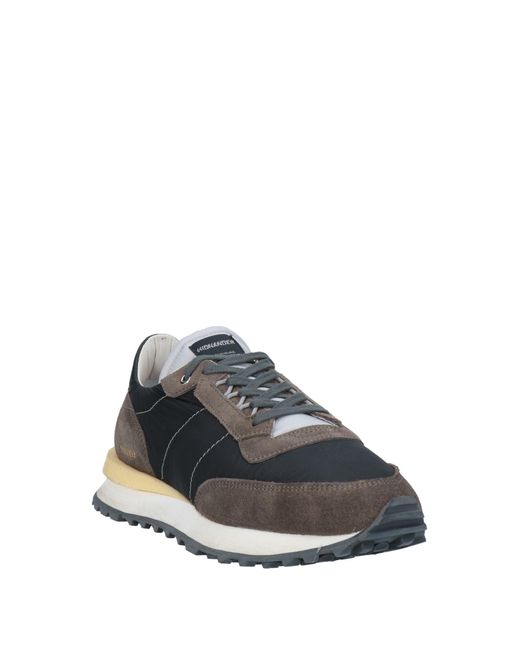 HIDNANDER Blue Sneakers Soft Leather, Textile Fibers for men