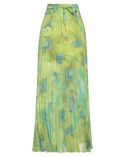 Liu Jo Green Floral-Print Pleated Midi Skirt