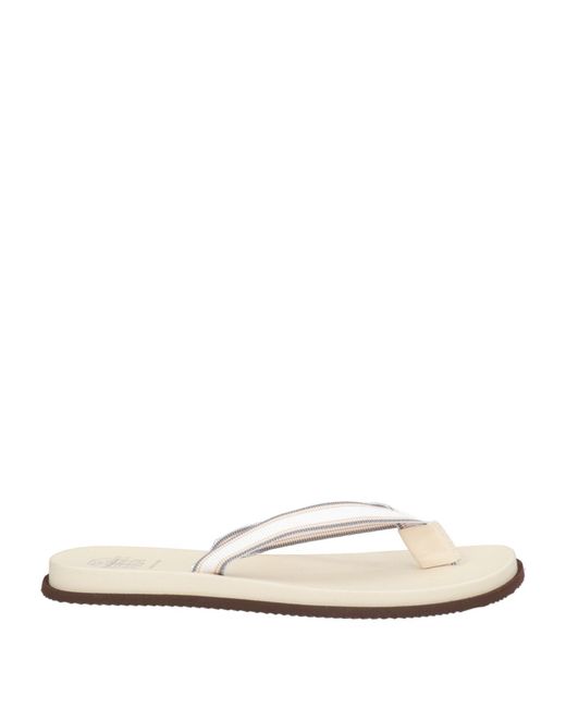 Brunello Cucinelli White Thong Sandals for men
