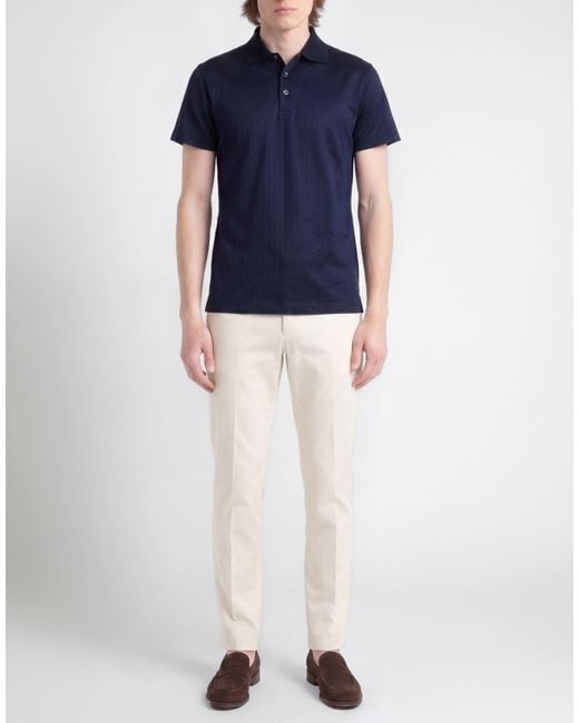 Polo Moorer de hombre de color Blue
