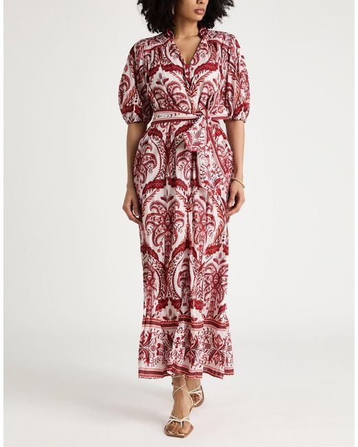 Farm Rio Red Maxi Dress Cotton