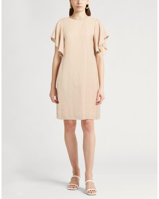 Fabiana Filippi Natural Midi Dress Viscose, Linen