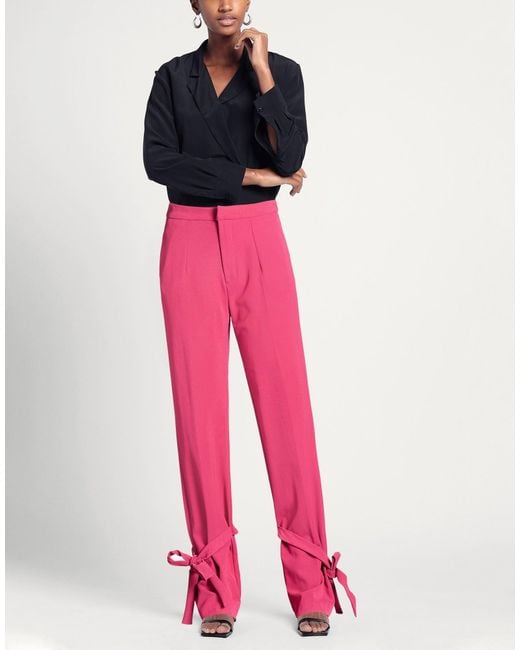 Rebel Queen Pink Fuchsia Pants Polyester, Elastane