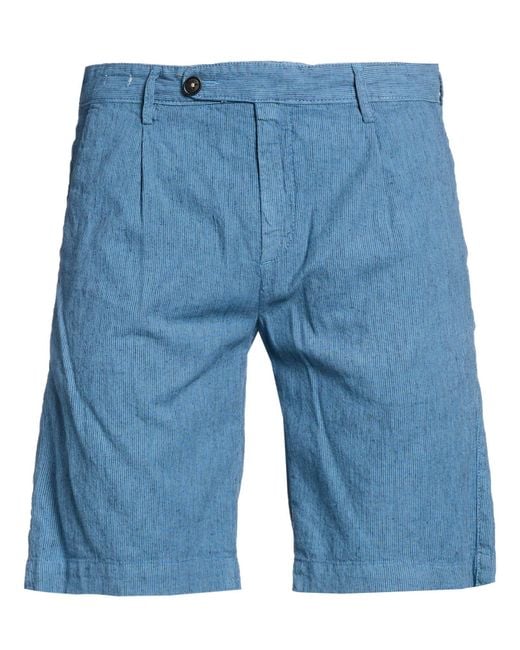 Massimo Alba Blue Shorts & Bermuda Shorts Cotton, Linen, Elastane for men