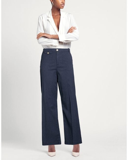 40weft Blue Pants Cotton, Elastane