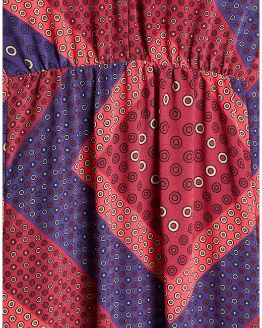 Momoní Red Brick Mini Dress Silk