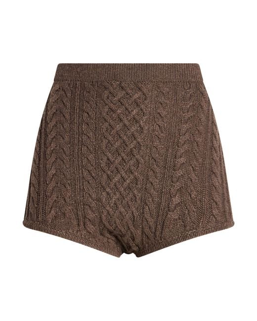 DES_PHEMMES Brown Shorts & Bermuda Shorts Polyamide, Wool, Viscose, Cashmere, Polyester