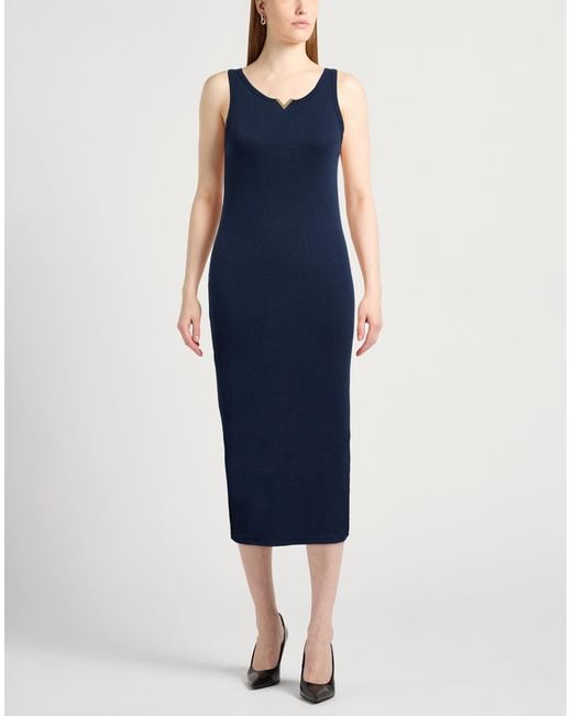 Valentino Garavani Blue Midi Dress Cotton, Elastane