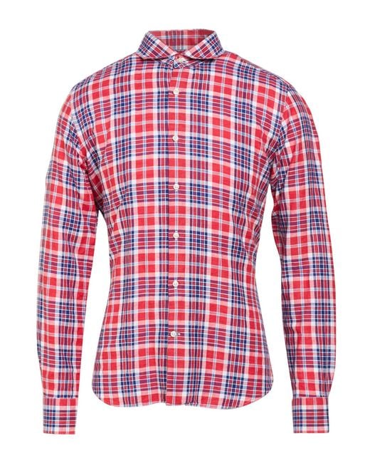 Savile Row Red Shirt Cotton, Linen for men