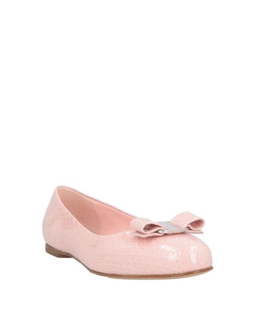 Ferragamo Pink Ballet Flats Lambskin