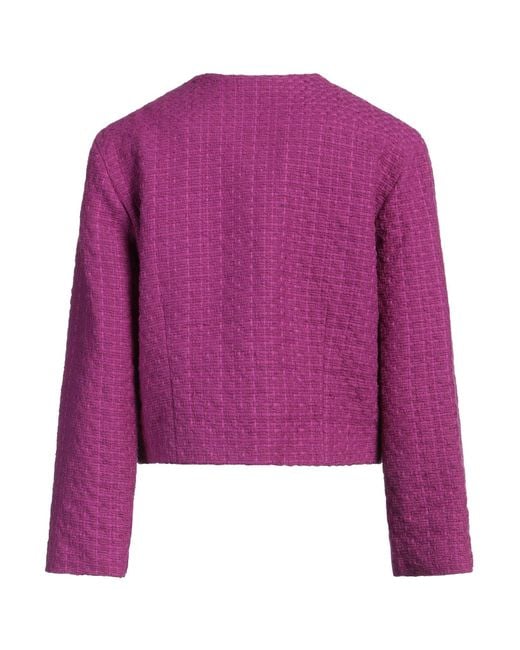Maje Purple Jacket Cotton, Polyamide, Polyester