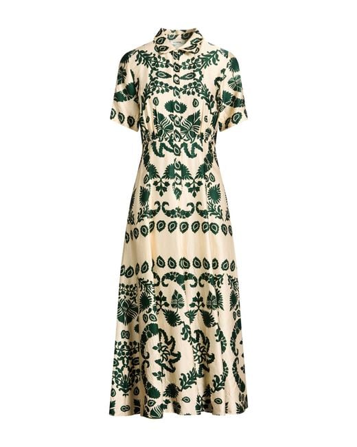 Sandro Green Midi Dress Viscose