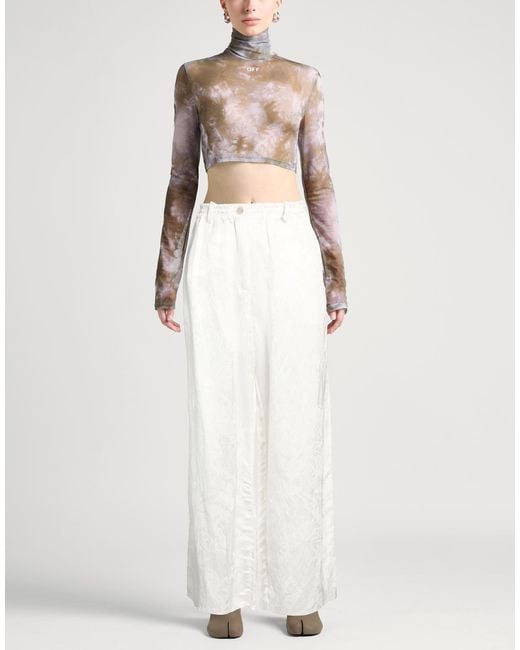 Masnada White Pants Acetate, Viscose, Linen
