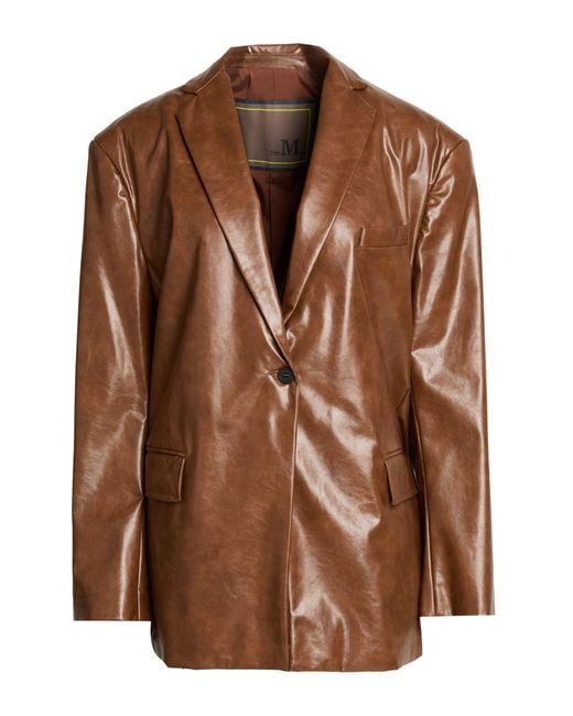 THE M.. Brown Blazer Polyester, Viscose, Elastane