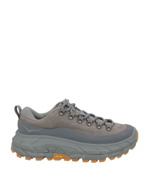 Hoka One One Gray Sneakers Leather, Synthetic Material