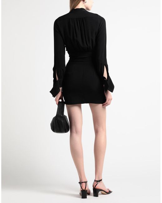 Elisabetta Franchi Black Mini Dress Acetate, Viscose