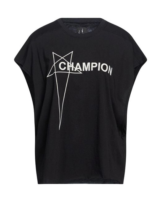 Rick Owens X Champion Black T-Shirt Cotton