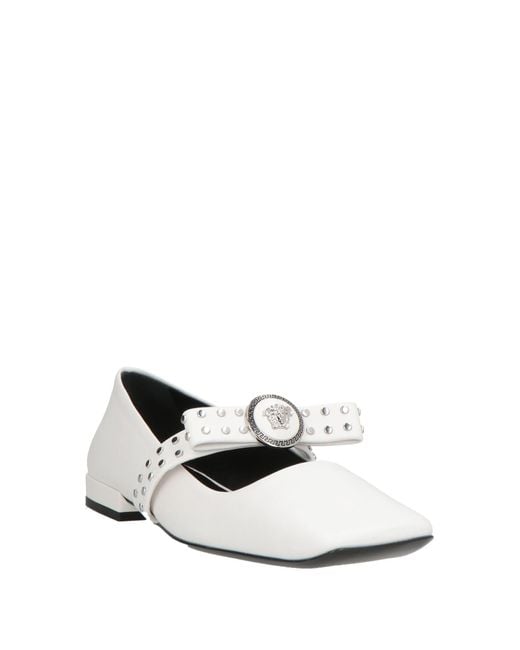 Versace White Ballet Flats