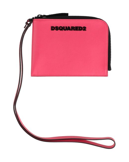 DSquared² Pink Fuchsia Document Holder Leather for men