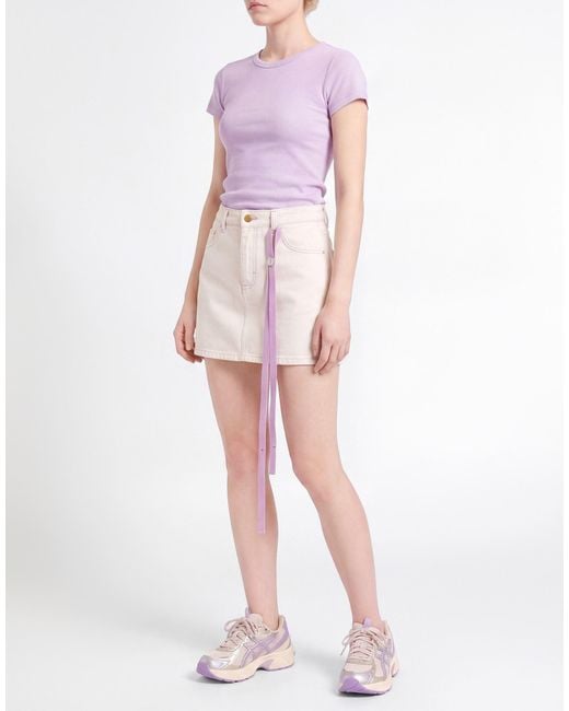ICON DENIM White Ivory Denim Skirt Cotton