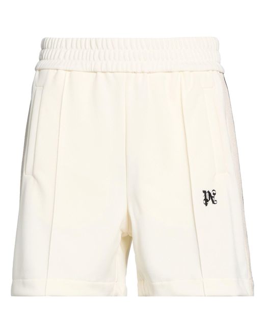 Palm Angels Natural Ivory Shorts & Bermuda Shorts Polyester for men