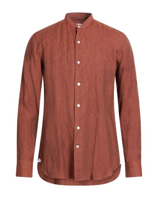 De Petrillo Red Shirt Linen for men