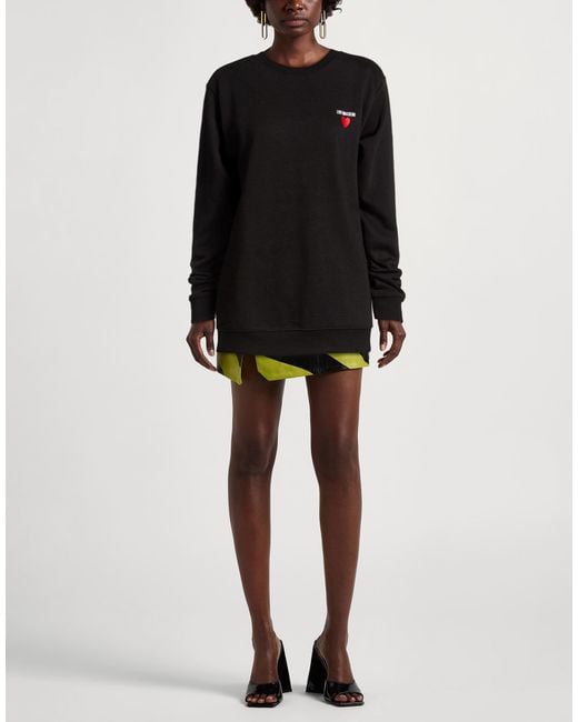Love Moschino Black Sweatshirt Cotton, Polyester