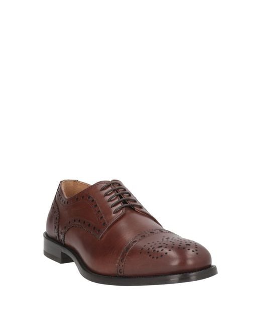 Baldinini Brown Lace-Up Shoes Calfskin for men