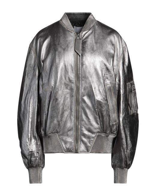 The Attico Gray Jacket Lambskin