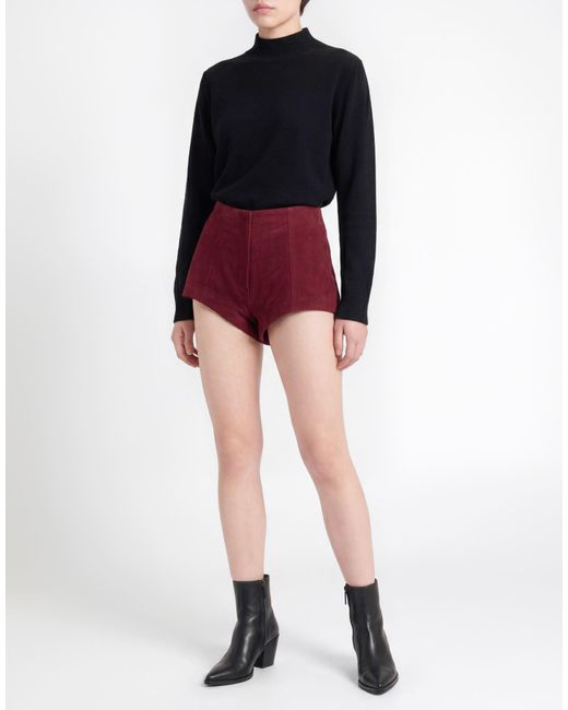 Amotea Red Shorts & Bermuda Shorts Leather