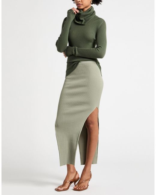 Rick Owens Green Maxi Skirt Viscose, Polyester, Polyamide, Elastane