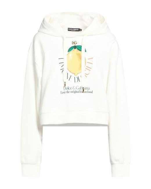 Dolce & Gabbana White Sweatshirt Cotton, Polyester