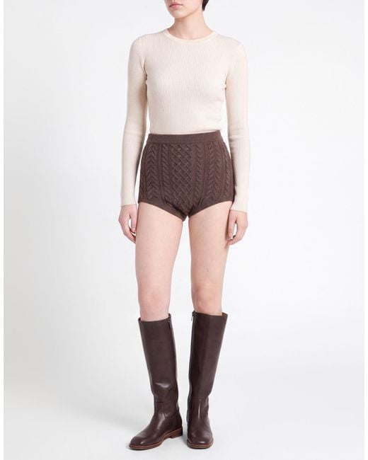 DES_PHEMMES Brown Shorts & Bermuda Shorts Polyamide, Wool, Viscose, Cashmere, Polyester